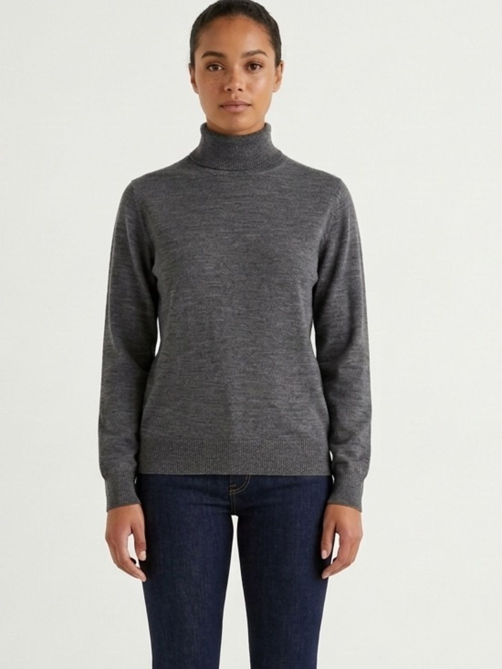 Charter Club Vintage Wool Turtleneck Sweater Women XL Gray Hong Kong